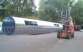 Folded spiral-seam tubing in accordance with DIN 24145
